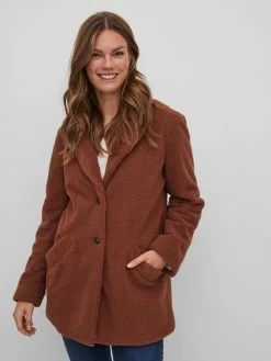 Vila Korte Mantels Wintermantel TED Dames Karamel -Vila bf6d76d301c7b4c7c86a4726a023336e