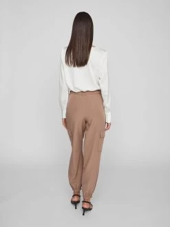 Vila Pantalons Tapered Broek Dames Lichtbruin -Vila bfa7afae64ab723ba1986e15f250c765