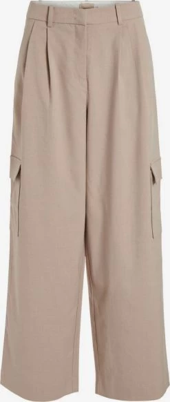 Vila Cargobroeken Wide Leg Cargobroek Dames Beige