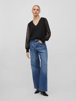 Vila Blouseshirts Blouse Linneas Dames Zwart -Vila c0cb5ea8b44e251a95927b9ba4766381