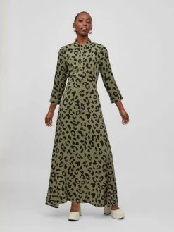 Vila Maxi Jurken Jurk Dames Groen -Vila c3985ecd047f6efa3cf5924de4c8c7db