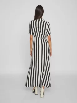 Vila Maxi Jurken Blousejurk Dames Zwart / Wit -Vila c5606c369c640651adb3a9bc64270aea scaled