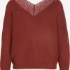 Vila Fijngebreide Truien Trui Glacy Dames Roestrood