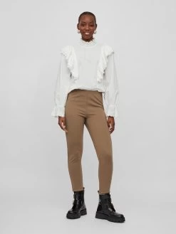 Vila Broeken Skinny Leggings Stinas Dames Lichtbruin -Vila c5ece847ee0256e05a478de46aab2c56