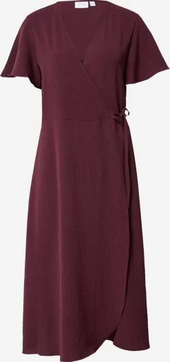 Vila Midi Jurken Jurk Lovie Dames Bordeaux