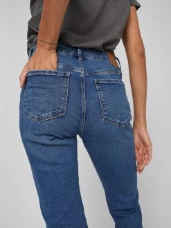 Vila Straight Regular Jeans ALICE Dames Blauw -Vila c7a916b6885f5a9005f2e041f851269a