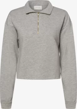 Vila Sweatshirts Sweatshirt VIRust Dames Lichtgrijs