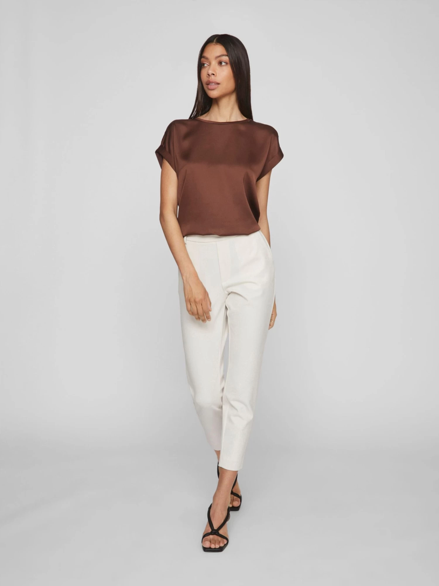 Vila Pantalons Tapered Broek Dames Wit 4 Vila Pantalons Tapered Broek Dames Wit - Afbeelding 4