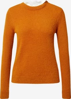 Vila Fijngebreide Truien Trui Feami Dames Donkeroranje