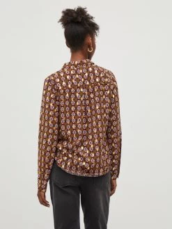 Vila Overhemden Blouse Zino Dames Bruin -Vila cb64fa616e2f4d3defe9ee701a8cda22