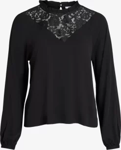Vila Kanten Blouses Blouse Suvita Dames Zwart
