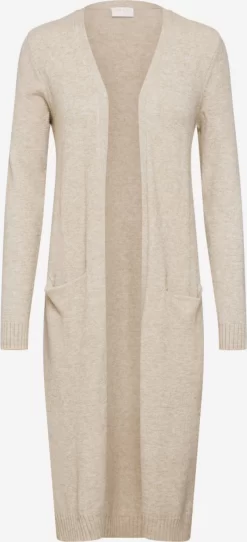 Vila Vesten Gebreid Vest Ril Dames Beige Gemêleerd