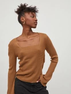 Vila Fijngebreide Truien Trui Popsa Dames Karamel -Vila ce9fbc5c3e2ece2e11e6f8e460986ca1