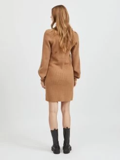Vila Gebreide Jurken Gebreide Jurk Dames Bruin -Vila cee614e262b6a51499c45e788d46d648