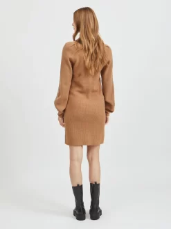Vila Gebreide Jurken Gebreide Jurk Dames Bruin -Vila cee614e262b6a51499c45e788d46d648 scaled