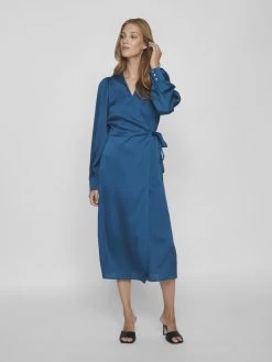 Vila Midi Jurken Jurk Omi Dames Blauw -Vila cf6c8758232a55b674c05823eb0e5d68