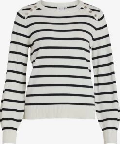 Vila Fijngebreide Truien Trui Dames Wit