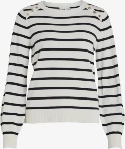 Vila Fijngebreide Truien Trui Dames Wit