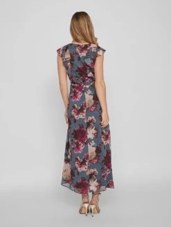 Vila Maxi Jurken Jurk Rilla Dames Duifblauw -Vila d208f5128371e4b941fe45dbc49ceba2