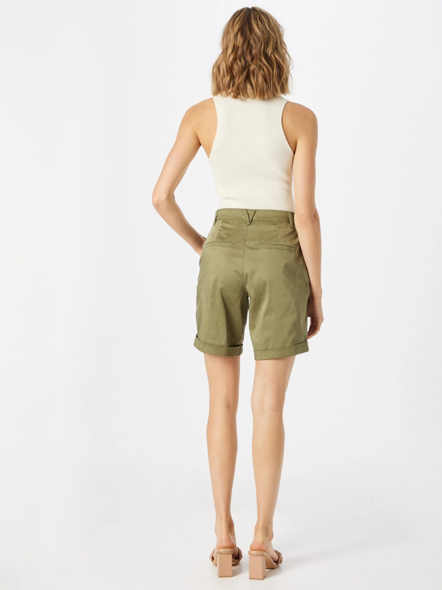 Vila Shorts Regular Broek Dames Kaki 3 Vila Shorts Regular Broek Dames Kaki - Afbeelding 3