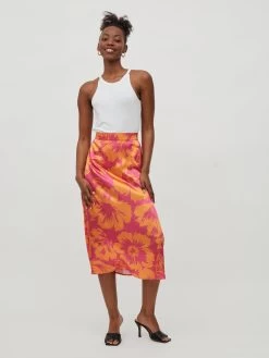 Vila Midi Rokken Rok Paper Dames Pink -Vila d3129b8a2056b383d08f8b9833be5c50