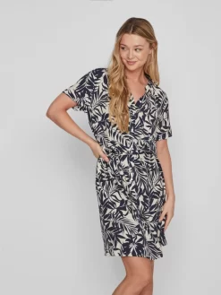 Vila Blousejurken Blousejurk Dames Crème / Marine -Vila d3aa07c560e76e18f0cf5d8b6a3d06bf scaled