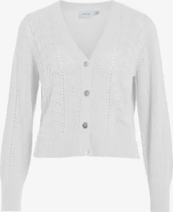 Vila Vesten Gebreid Vest Cattia Dames Wit Gemêleerd