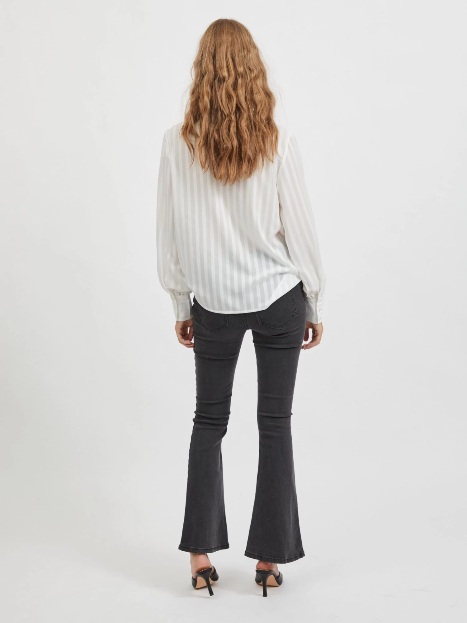 Vila Bootcut Flared Jeans Dames Zwart 4 Vila Bootcut Flared Jeans Dames Zwart - Afbeelding 4