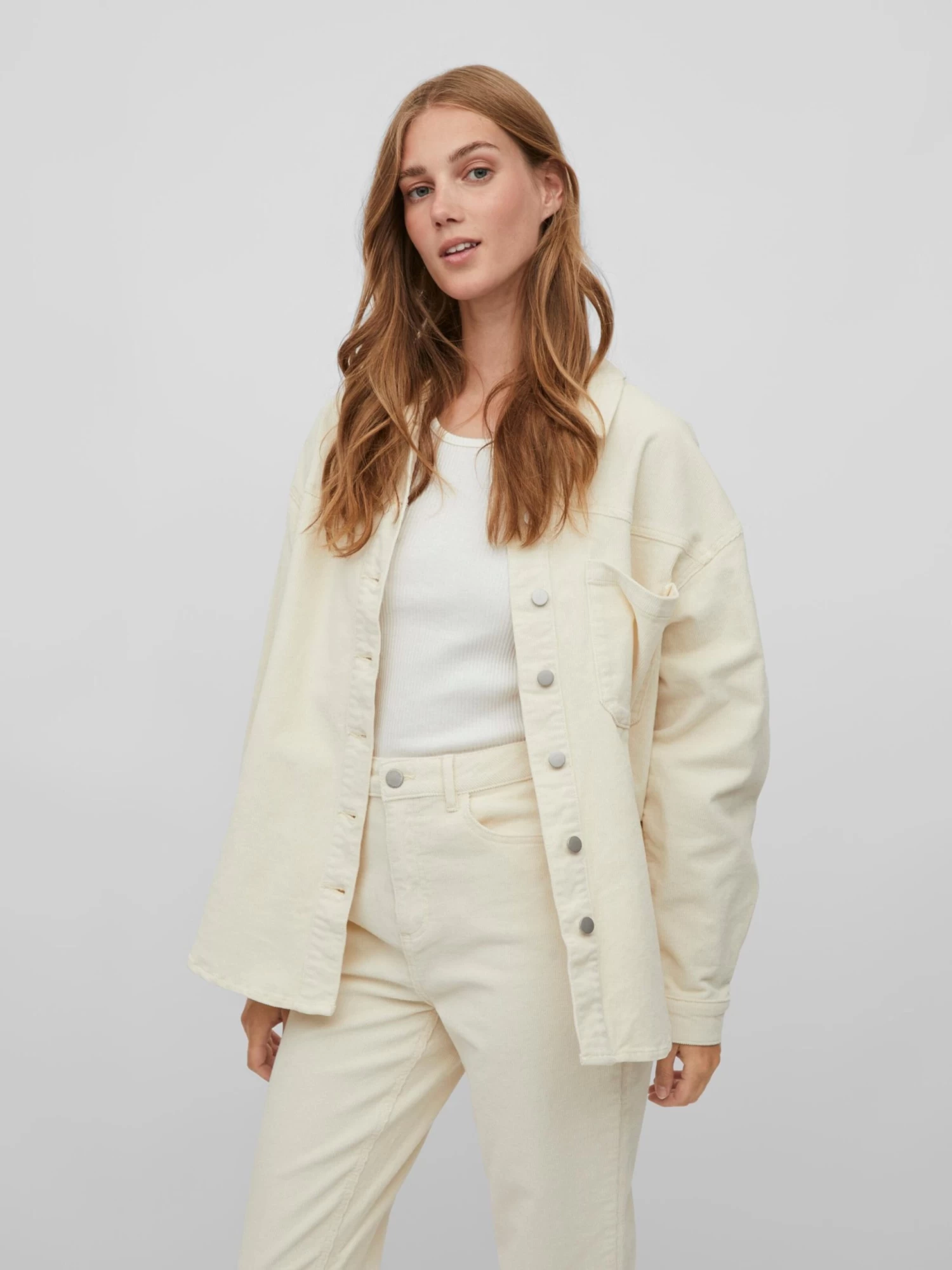 Vila Overhemden Blouse OTAS Dames Beige 3 Vila Overhemden Blouse OTAS Dames Beige - Afbeelding 3