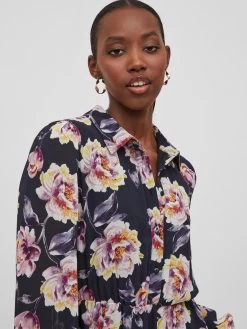 Vila Blousejurken Blousejurk Karolina Dames Zwart -Vila d61dd6cc34ba439bcdbf05ad872e25c4