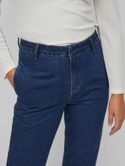 Vila Straight Regular Jeans Carry Dames Donkerblauw -Vila d6590b6d0c6147ad2f6154806fc93e73