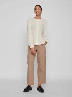 Vila Kanten Blouses Blouse Dames Ecru -Vila d75071921cab51bd8354df58dc6d2627 scaled