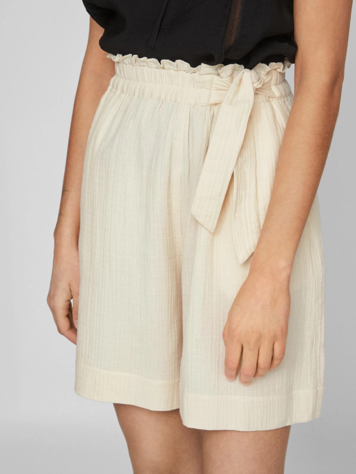 Vila Shorts Loosefit Broek Lania Dames Taupe 4 Vila Shorts Loosefit Broek Lania Dames Taupe - Afbeelding 4