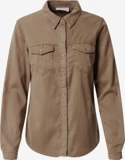 Vila Spijkerblouses Blouse BISTA Dames Olijfgroen