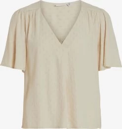 Vila Blouses Met Korte Mouw Blouse Arina Dames Beige / Crème