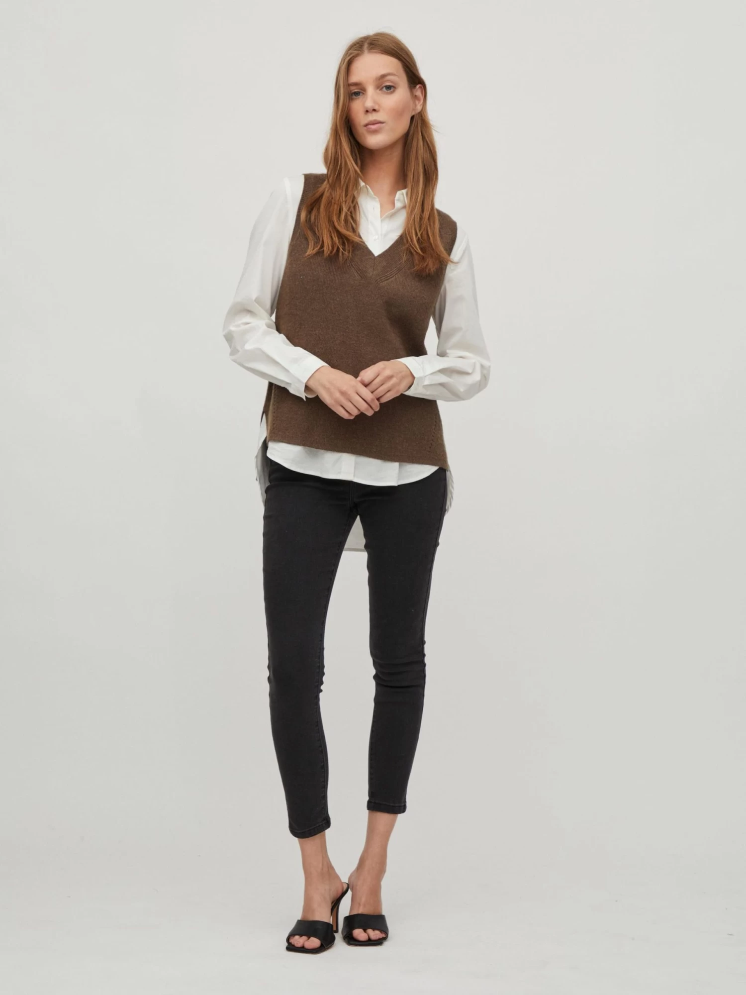 Vila Fijngebreide Truien Trui Dames Bruin 6 Vila Fijngebreide Truien Trui Dames Bruin - Afbeelding 6