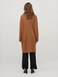 Vila Lange Vesten Gebreide Mantel Dames Bruin -Vila db19e41752cacb0ecac3fe29afb124bc