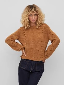 Vila Fijngebreide Truien Trui Chai Dames Karamel -Vila dbf8e4110ff6e1ea74086080f25e415f