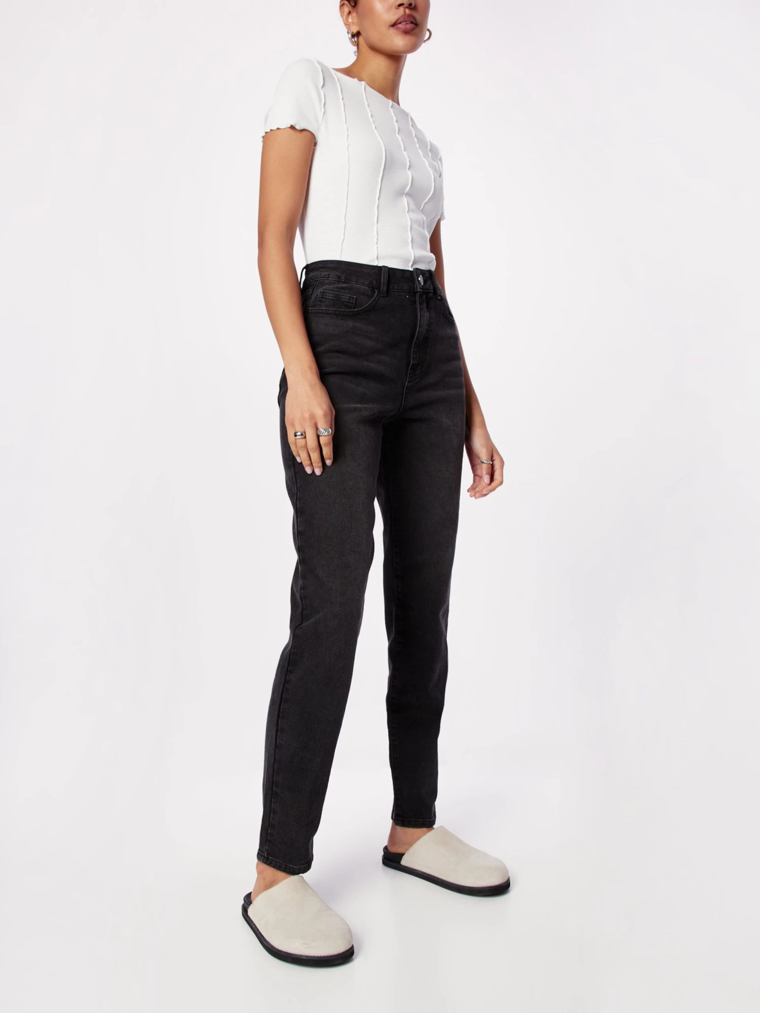Vila Mom Jeans Tapered Jeans Dames Zwart 3 Vila Mom Jeans Tapered Jeans Dames Zwart - Afbeelding 3