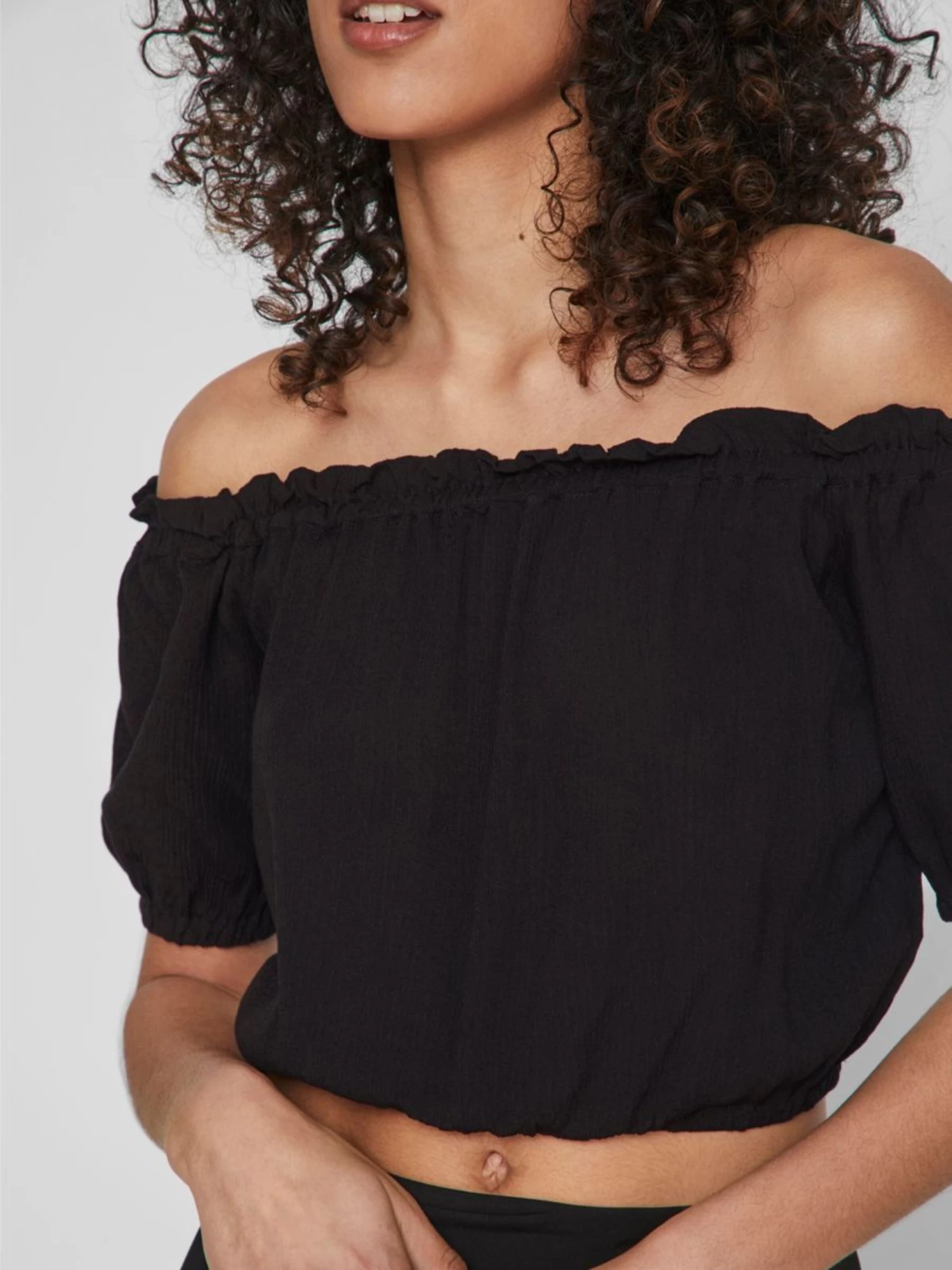 Vila Crop Tops Top Dames Zwart 7 Vila Crop Tops Top Dames Zwart - Afbeelding 7