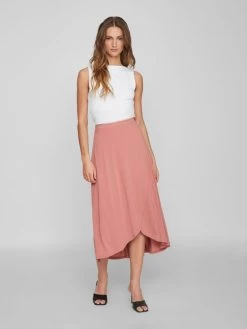 Vila Maxi Rokken Rok Dames Pastelrood -Vila e035117b1df9942ce4297af934f659cb