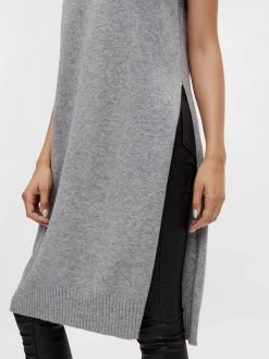 Vila Vesten Gebreide Bodywarmer VIRIL Dames Grijs Gemêleerd -Vila e047b41a9b0977e27bb6c50be4a59814