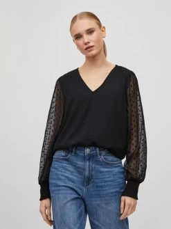 Vila Blouseshirts Blouse Linneas Dames Zwart -Vila e15396867a885cc6a067b8b51acbb397