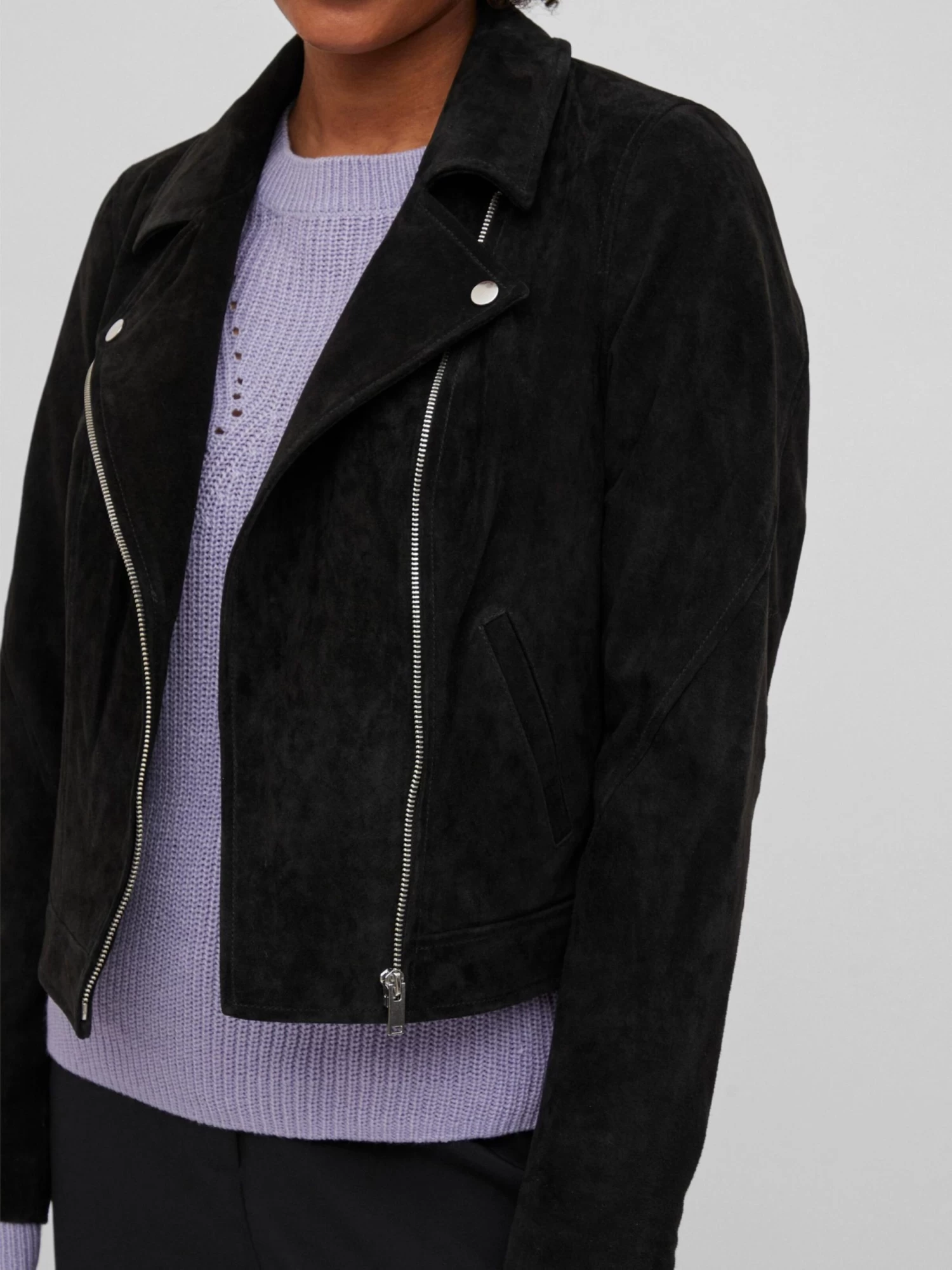 Vila Leren Jassen Tussenjas Sukki Dames Zwart 6 Vila Leren Jassen Tussenjas Sukki Dames Zwart - Afbeelding 6