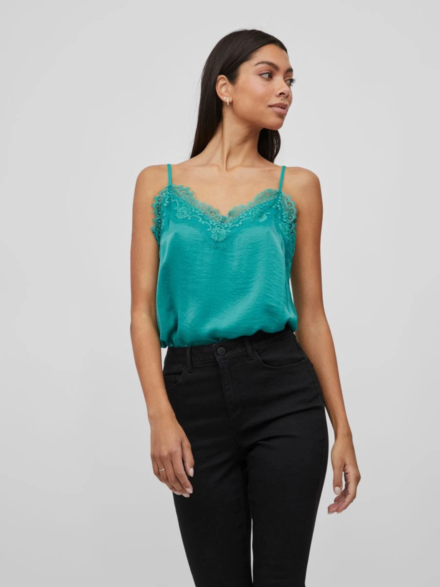 Vila Kanten Tops Top Dames Jade Groen 3 Vila Kanten Tops Top Dames Jade Groen - Afbeelding 3