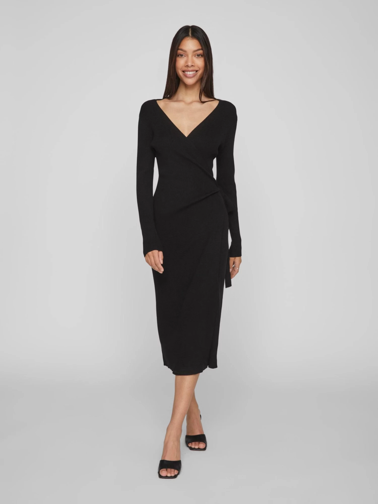 Vila Gebreide Jurken Gebreide Jurk COMFY Dames Zwart 5 Vila Gebreide Jurken Gebreide Jurk COMFY Dames Zwart - Afbeelding 5