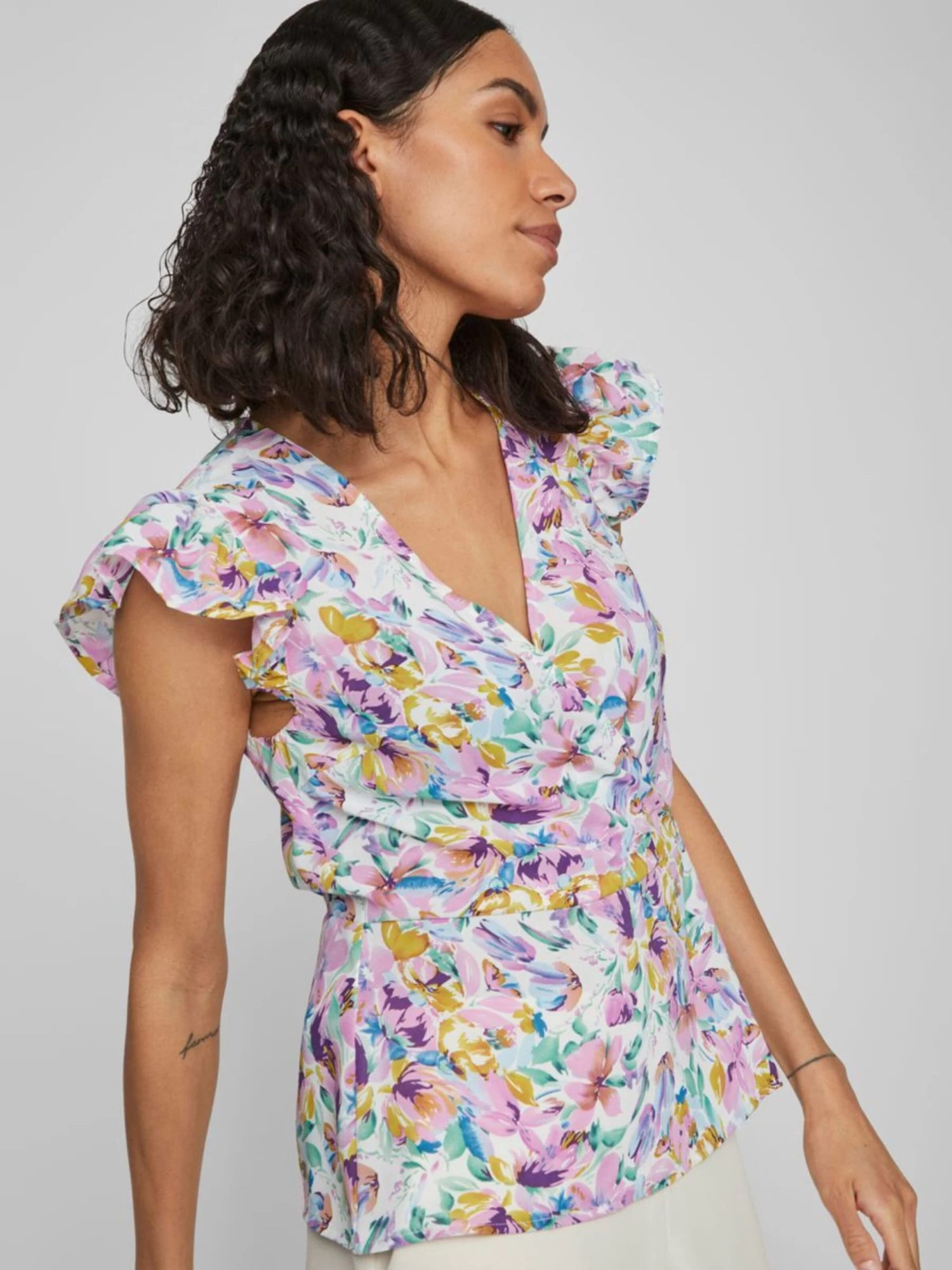 Vila Blouses Met Korte Mouw Blouse Dames Gemengde Kleuren 6 Vila Blouses Met Korte Mouw Blouse Dames Gemengde Kleuren - Afbeelding 6