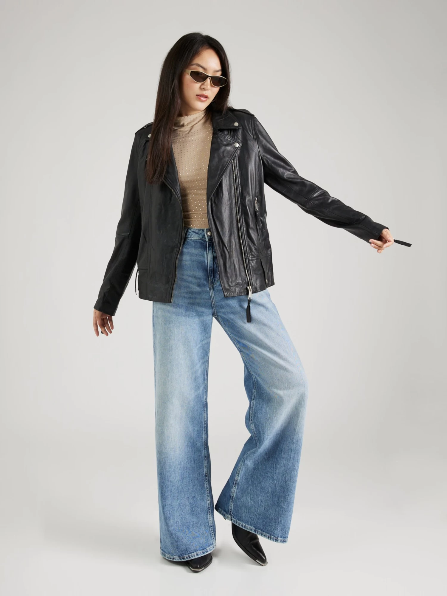 Leren Jassen Tussenjas BEA Dames Zwart 5 Leren Jassen Tussenjas BEA Dames Zwart - Afbeelding 5