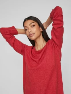 Vila Gebreide Jurken Gebreide Jurk Dames Rood -Vila e6011ac6f3750cbca5a20d648bb08d1f scaled