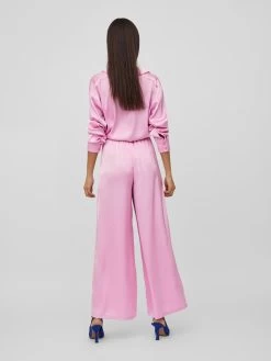 Vila Pantalons Wide Leg Broek Clair Dames Pink -Vila e6e63e44c62a056a4ee6318a4ff7b2b4